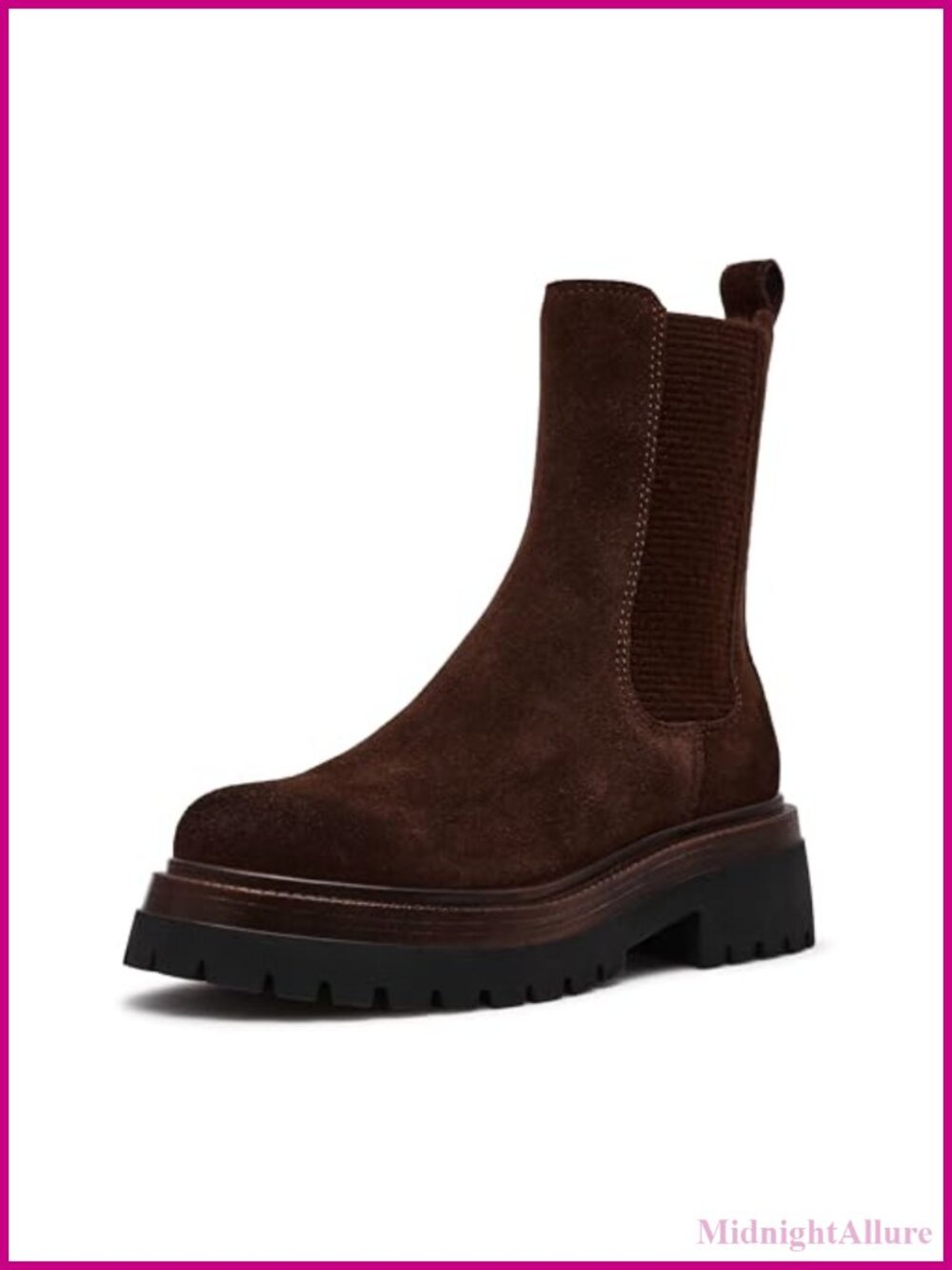 Low Chelsea Ankle Bootie Suede Block Heel Casual Boots